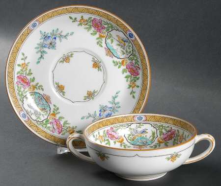 Japonica Flat Cream Soup Bowl & Saucer Set