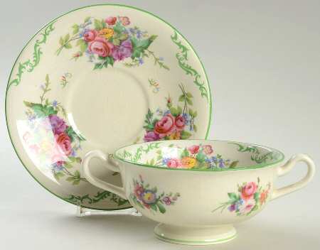 Kenilworth Footed Cream Soup Bowl & Saucer Set