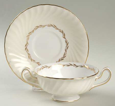 Lady Devonish Footed Cream Soup Bowl & Saucer Set