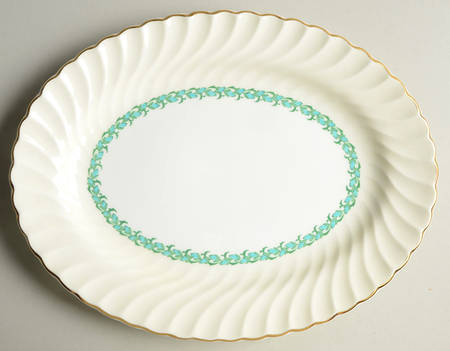 Lady Rodney (Cream Rim) 10" Oval Serving Platter