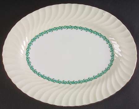 Lady Rodney (Cream Rim) 12" Oval Serving Platter
