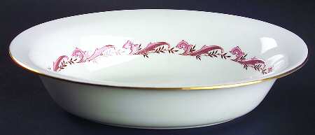 Laurentian Pink 10" Oval Vegetable Bowl