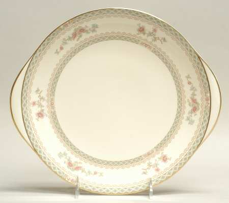 Legacy (Pink Flowers) Handled Cake Plate