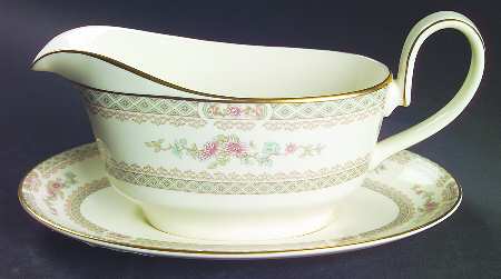 Legacy (Pink Flowers) Gravy Boat & Underplate