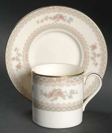 Legacy (Pink Flowers) Flat Demitasse Cup & Saucer Set