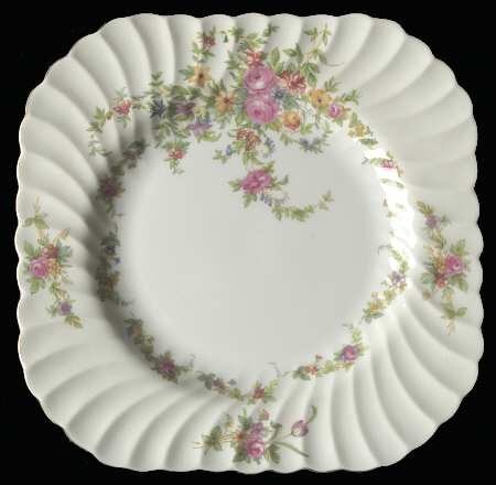 Lorraine (#S561, Cream Border) Square Luncheon Plate