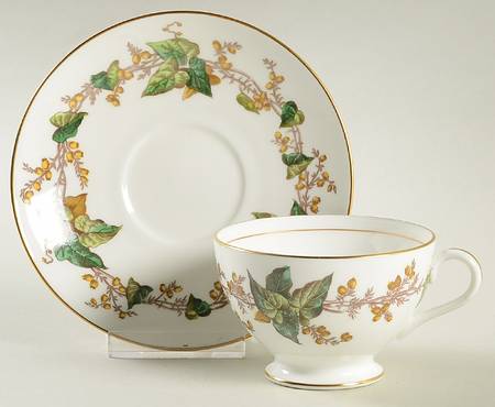 Lothian (Wreath Backstamp) Footed Cup & Saucer Set