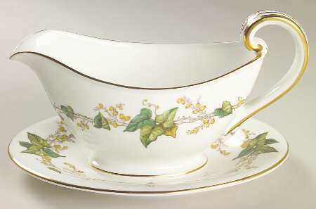 Lothian (Wreath Backstamp) Gravy Boat with Attached Underplate