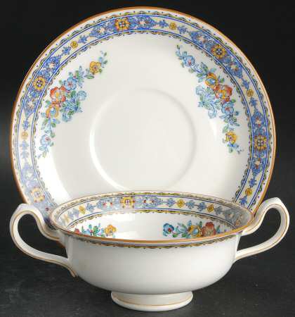 Luxor Footed Cream Soup Bowl & Saucer Set