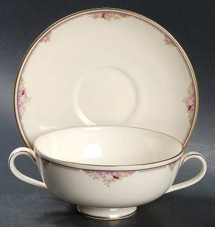 Lyndhurst Footed Cream Soup Bowl & Saucer Set