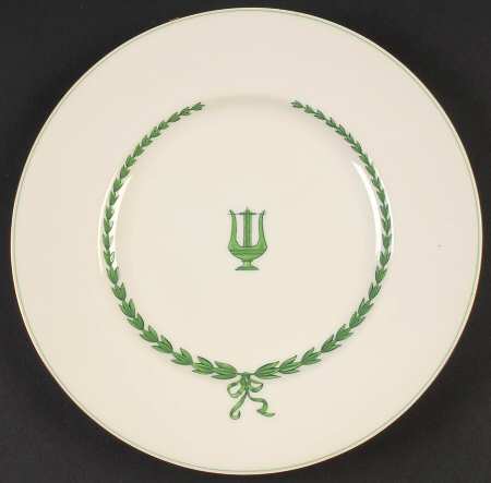 Lyre Green Luncheon Plate