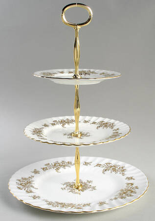 Marlow Gold 13 7/8"-14 1/4" 3-Tiered Serving Tray(DP,SP,BB) HC