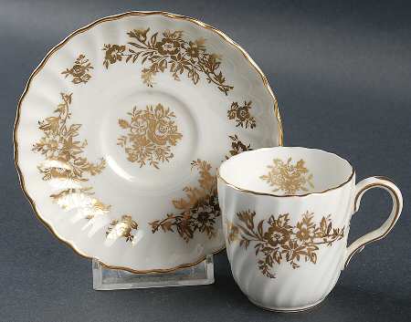 Marlow Gold Flat Demitasse Cup & Saucer Set