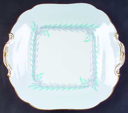 Malta Blue Square Handled Cake Plate