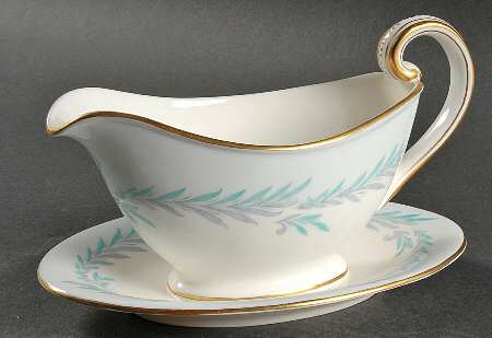 Malta Blue Gravy Boat with Attached Underplate