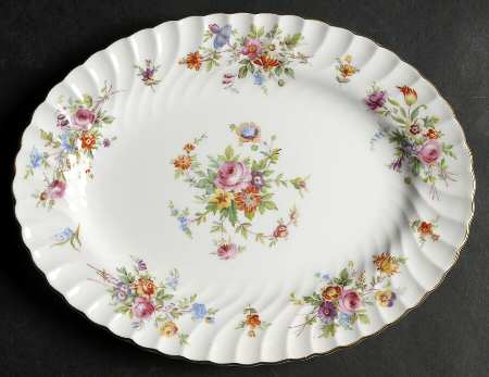 Marlow (Older, Globe Backstamp) 10" Oval Serving Platter by Minton