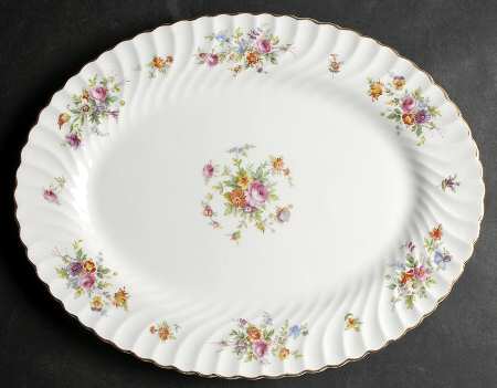 Marlow (Older, Globe Backstamp) 14" Oval Serving Platter by Minton