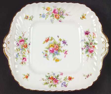 Marlow (Older, Globe Backstamp) Square Handled Cake Plate by Minton