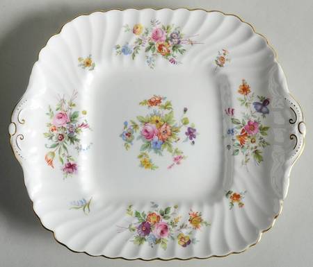 Marlow (Newer, Wreath Backstamp) Square Handled Cake Plate