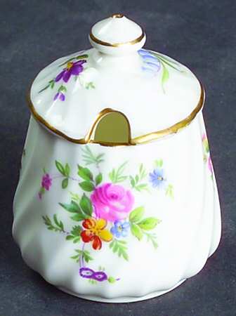 Marlow (Newer, Wreath Backstamp) Mustard Jar & Lid