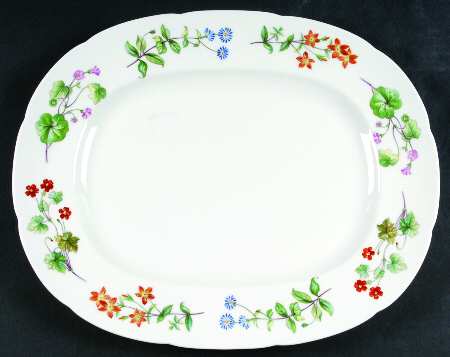 Meadow Scalloped 14" Oval Serving Platter