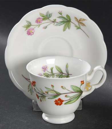 Meadow Scalloped Footed Demitasse Cup & Saucer Set