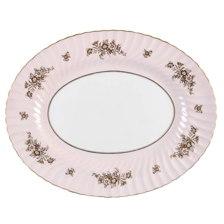 Minuet Pink 17" Oval Serving Platter