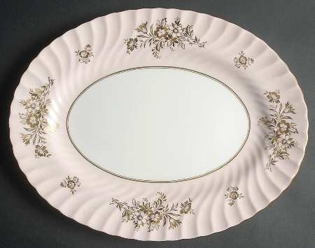 Minuet Pink 12" Oval Serving Platter