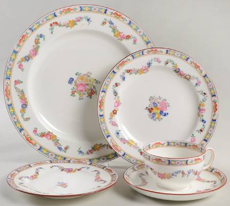 Minton Rose (Older, Smooth) 5 Piece Place Setting