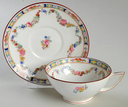 Minton Rose (Older, Smooth) Footed Cup & Saucer Set