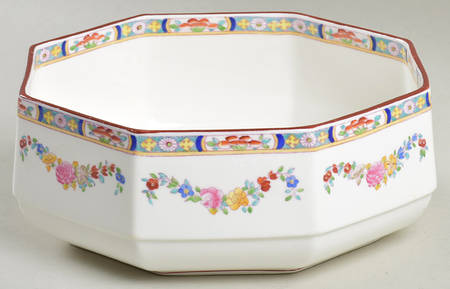 Minton Rose (Older, Smooth) 6" Octagonal Vegetable Bowl