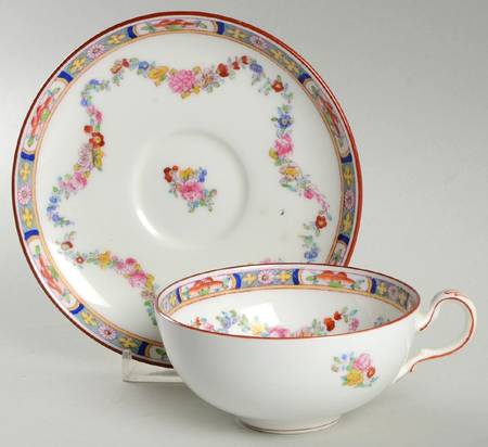 Minton Rose (Older, Smooth) Flat Cup & Saucer Set