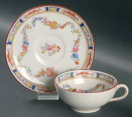 Minton Rose (Older, Smooth) Flat Demitasse Cup & Saucer Set