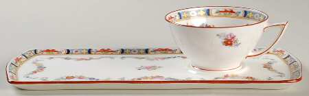 Minton Rose (Older, Smooth) Dessert Tray & Cup Set