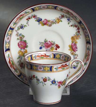 Minton Rose (Older, Smooth) Flat Demitasse Cup & Saucer Set