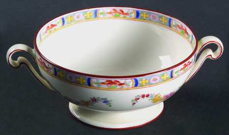 Minton Rose (Older, Smooth) Footed Cream Soup Bowl