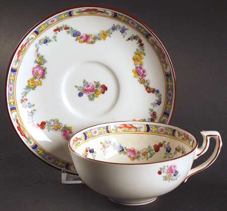 Minton Rose (Older, Smooth) Flat Cup & Saucer Set