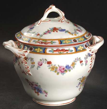 Minton Rose (Older, Smooth) Sugar Bowl & Lid