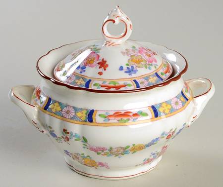 Minton Rose (Older, Scaloped) Sugar Bowl & Lid