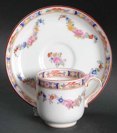 Minton Rose (Newer, Smooth) Footed Demitasse Cup & Saucer Set
