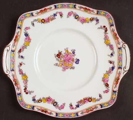 Minton Rose (Newer, Smooth) Square Handled Cake Plate