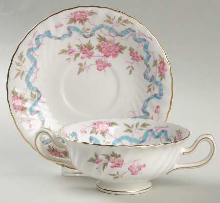 Montrose Footed Cream Soup Bowl & Saucer Set
