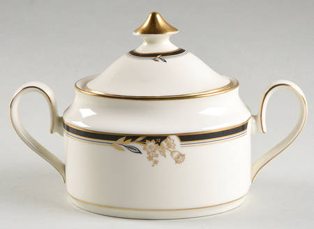 Newbury Black Band Newer Sugar Bowl & Lid