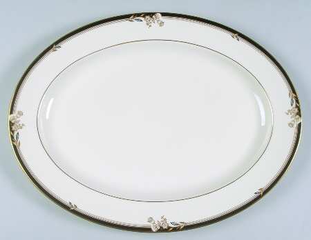Newbury Black Band Newer 16" Oval Serving Platter