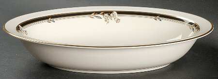 Newbury Black Band Newer 10" Oval Vegetable Bowl