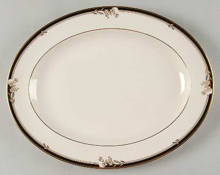 Newbury Black Band Newer 13" Oval Serving Platter
