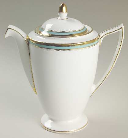 Newbury Turquoise Band Coffee Pot & Lid