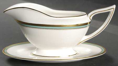 Newbury Turquoise Band Gravy Boat & Underplate