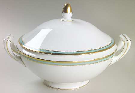 Newbury Turquoise Band Round Covered Vegetable