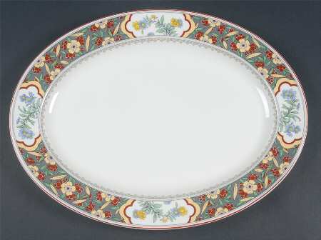 Oriental Blossom (No Center Design) 16" Oval Serving Platter